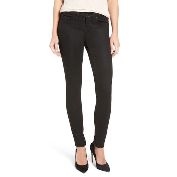 Halogen Coated Black Mid-Rise Skinny Jeans, Sz 29 - Picture 1 of 11